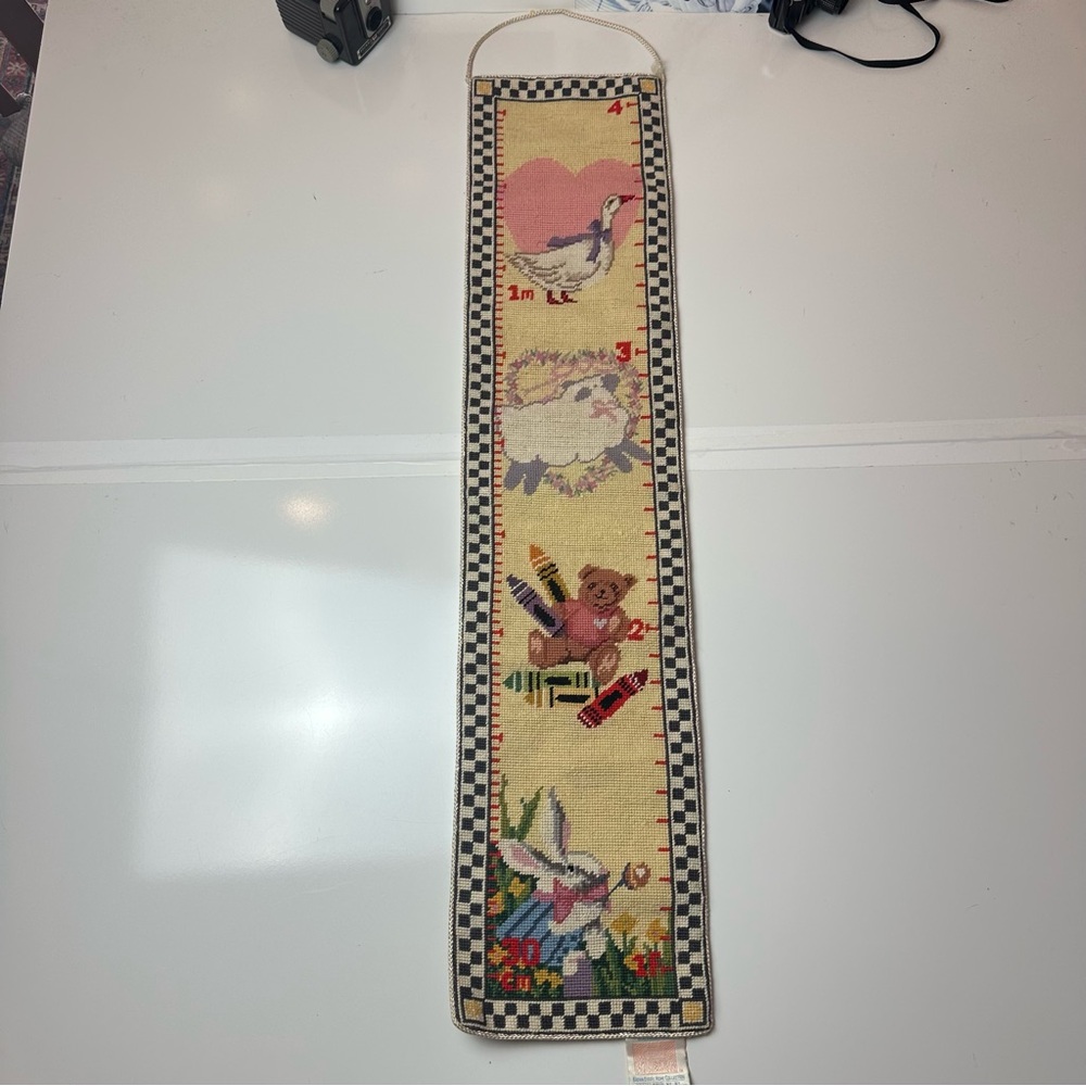 Katha Diddel Home WoolNeedlepoint Growth Chart Storybook Nursery Heirloom Decor